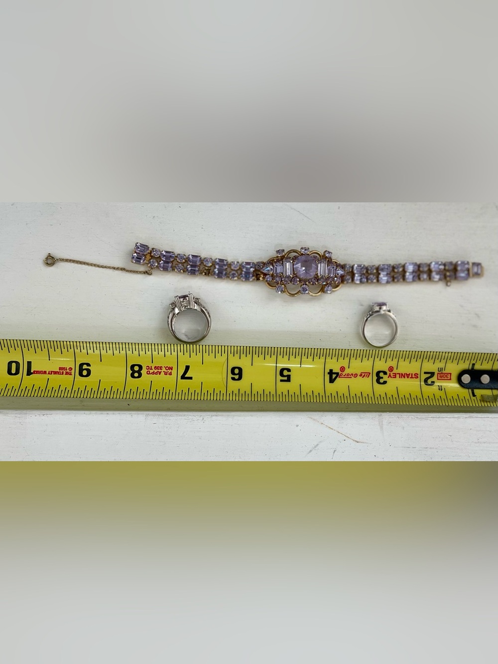 Kramer Gold-Tone Amethyst Bracelet rings and earring set - Picture 9 of 16
